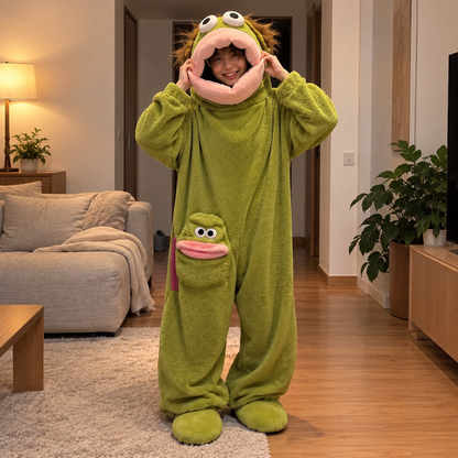 Pijama de una pieza de monstruo de boca grande